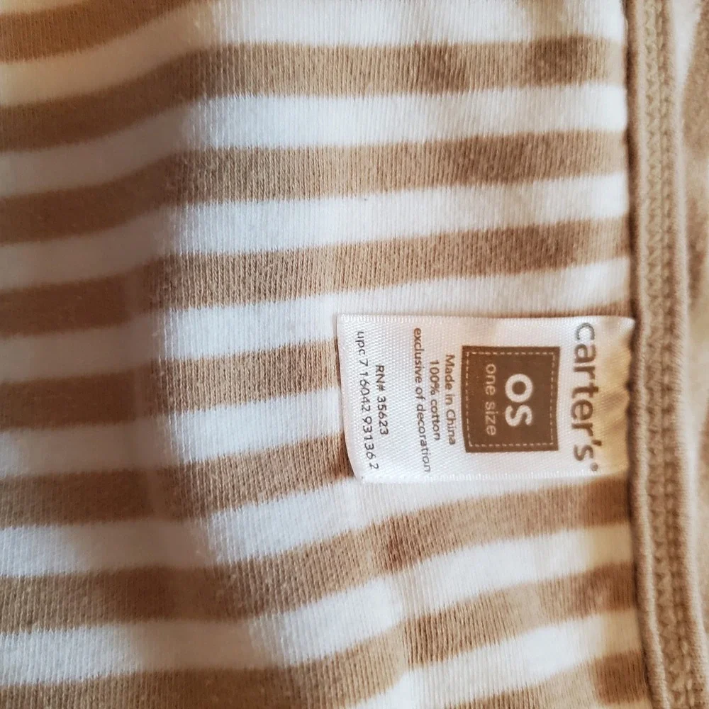 Carters Dog‎ Gone Cute Baby Blanket Tan White Stripe Monkey Lion Car Security